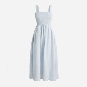 J. Crew Pale Blue Smocked Maxi Beach Dress with Straps